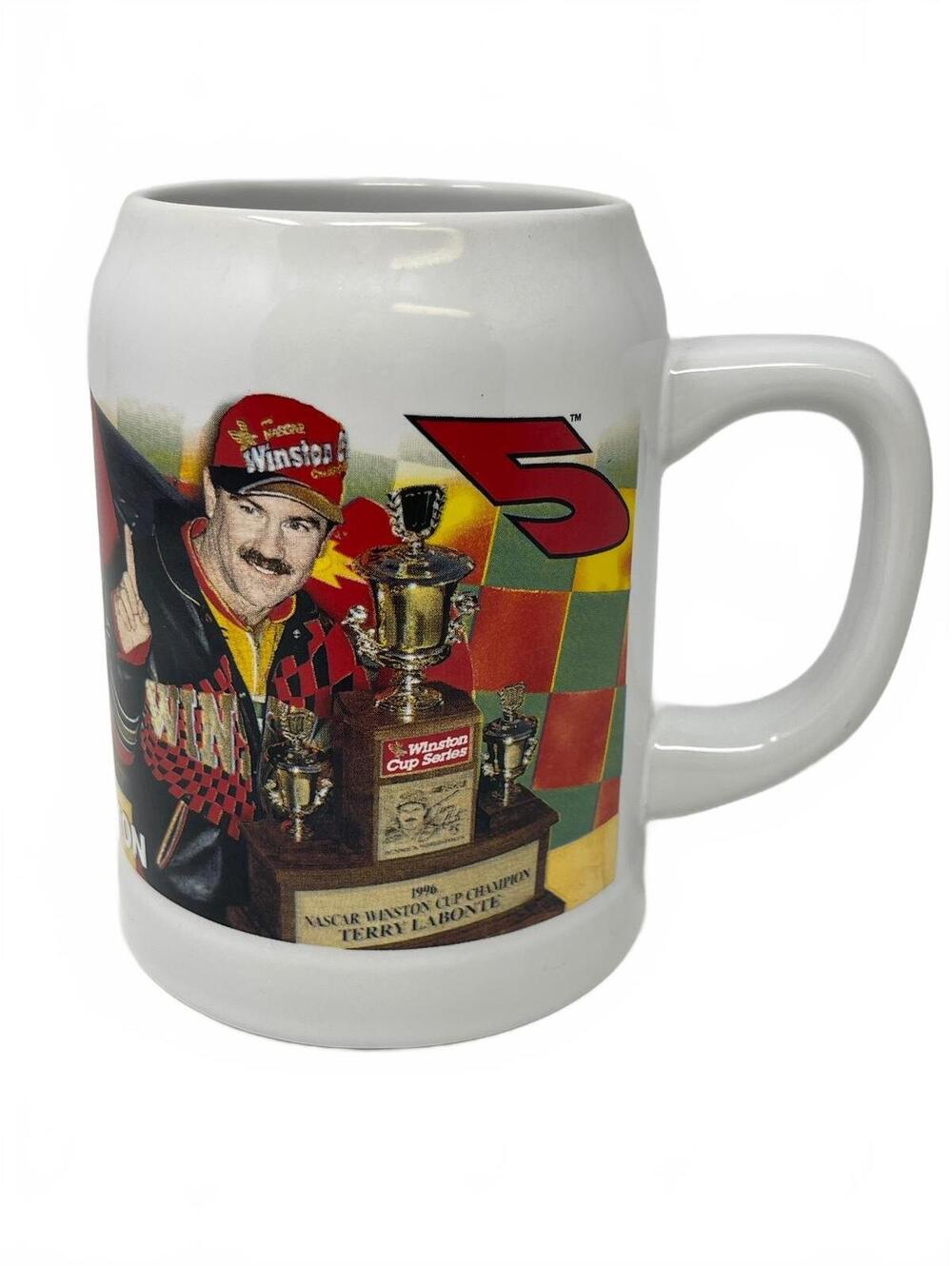 Vintage 1996 Terry Labonte Winston Cup Champion Beer Stein Ceramic Coffee Mug #5